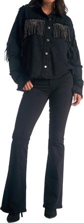Elan Button Up Jacket In Black