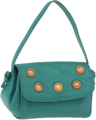Loewe Pre-owned Schoudertas - Dames - Vintage Handtas - Groen - ONE Size - Leer - Vintage