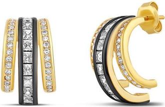 SHYMI Triple Statement Huggie Hoop Earrings in Gold at Nordstrom
