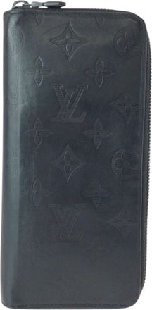 Louis Vuitton Black Leather Long Wallet (Bi-Fold) (Pre-Owned)