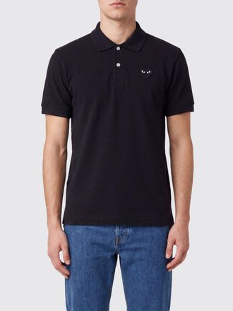 Comme Des Gar&ccedil;ons Polo in piquet di cotone con maniche corte e logo