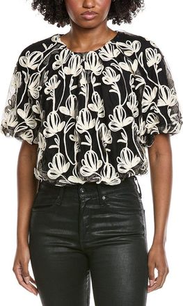 Gracia Embroidered Lace Puff Sleeve Blouse