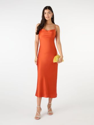 Omnes Riviera Midi Dress in Brick Orange