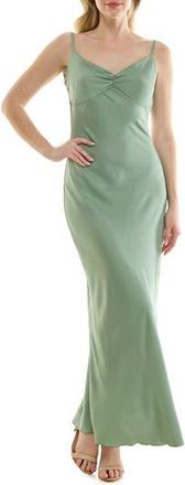 Bebe Draped Back Crepe Maxi Slipdress in Sage at Nordstrom Rack, Size X-Small