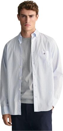 GANT Regular Fit Vichy Geruit Overhemd - Heren - Casual Overhemden - Blauw - 4XL - Katoen - Overhemden