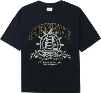 Rhude Geneve Catamaran cotton T-shirt - men - Cotton - L - Black