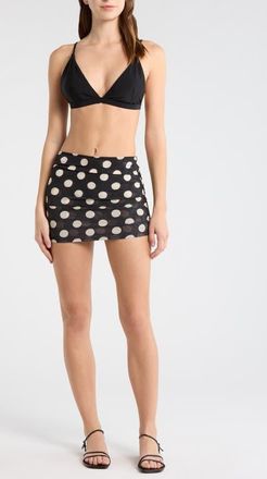 Montce Swim Dot Ruched Cover-Up Miniskirt in Polka Dot at Nordstrom, Size X-Small
