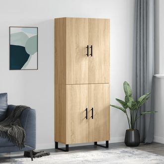 vidaXL Vidaxl - Aparador Alto Madera Contrachapada Color Roble 69,5x34x180 Cm