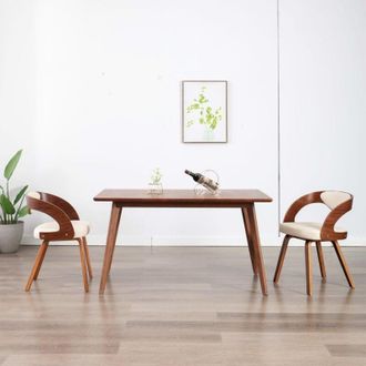 vidaXL Vidaxl - Sedie da Pranzo 2 pz Crema in Legno Piegato e Similpelle