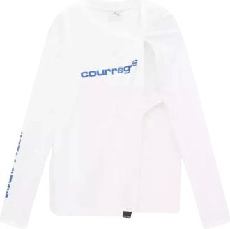 Courr&egrave;ges Dames, Tops, Wit, Maat: L Katoen