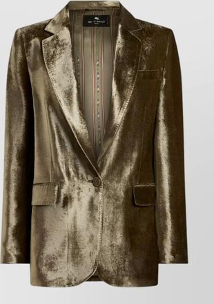 Etro silk velvet single-breasted blazer