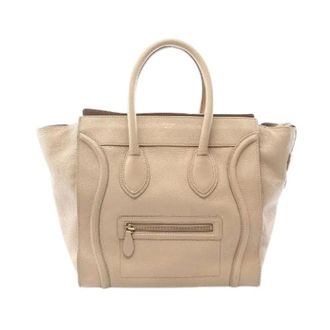 Celine Pre-owned Handbags, female, Beige, Size: ONE SIZE Pre-owned Luggage Mini Shopper Leather Handbag