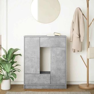 Berkfield Home Sideboard with Drawers & Doors Concrete Grey 73x31x90 cm | Size: 73 x 31 x 90 cm
