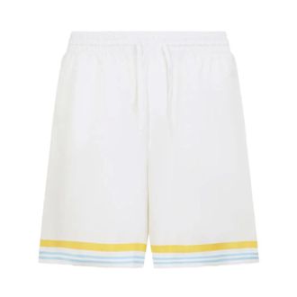 Casablanca Casual Shorts, female, White, Size: XL Tennis Landscape Silk Shorts