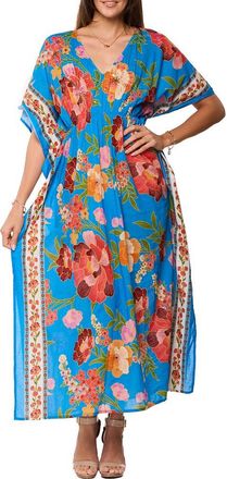 Ranee&rsquo;s Comfy Print Caftan in Blue at Nordstrom Rack