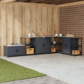 Berkfield Home Kitchen Storage Cabinet with Shelf with Storage with Door Anthracite Steel