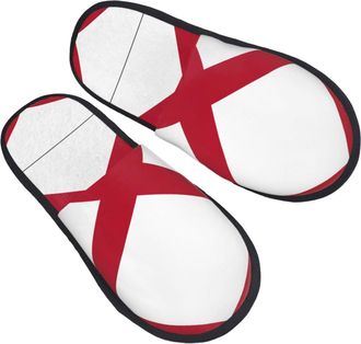 Generic Slipper Alabama State Flag Non-Slip Plush Slippers Lightweight Indoor Shoes For Holiday Indoor Home L
