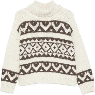 PESERICO Sequin-embellished Jacquard-knit Sweater