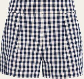 Veronica Beard Haina Cotton Gingham Shorts