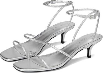 Marc Fisher Beylee Womens Dress Sandals Silver Leather : 6.5 M, Rubber/Synthetic