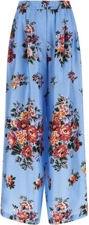 Dolce & Gabbana Light Blue Floral Print Trouser