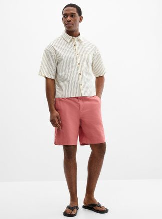 Le 31 Mens Cotton-linen Bermuda Shorts Inseam: 9
