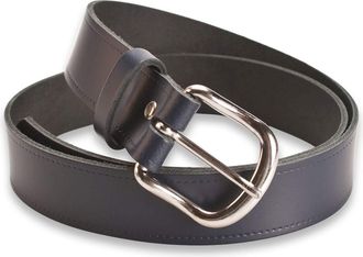 Hawkdale Leather Belt Men 1.25 Inch - Black, Brown Suit Trouser - Made In The UK 804-400 [Navy] [Large - 36 - 40 (90-102 cm)]