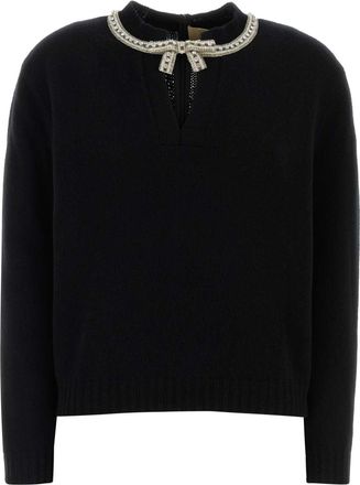 Valentino Garavani Black Wool Sweater