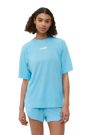 Ganni Active Mesh T-shirt - Size 2XL Blue