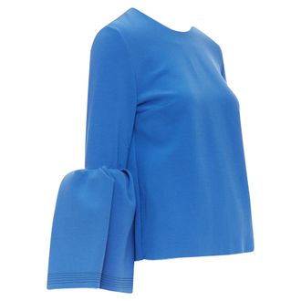 Roksanda Ilincic ruched bell sleeve structured top
