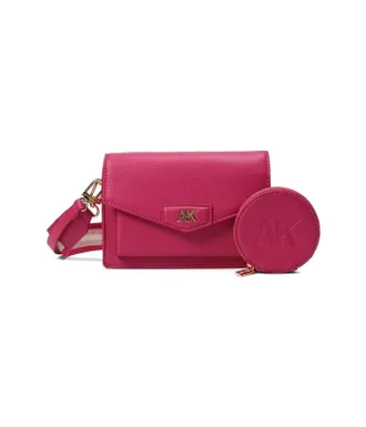 Anne Klein Mini Flap Bag Womens Pink Adjustable Crossbody Strap FROG400
