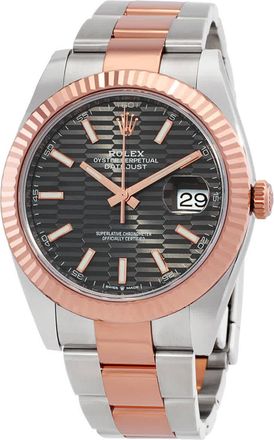 Rolex Datejust 41 Slate Fluted Motif Dial Automatic Mens Steel and 18kt Everose Gold Oyster Watch M126331-0019