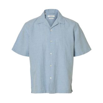 Selected Heren, Overhemden, Blauw, Maat: M Linnen