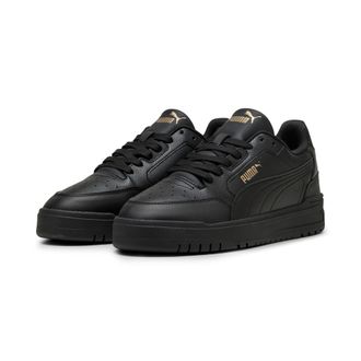 Puma Sneaker PUMA SHUFFLE DOWNTOWN, Damen, Gr. 38,5, puma schwarz, puma schwarz, puma gold, Synthetik, Schuhe Sneaker