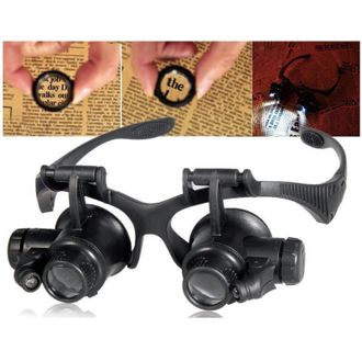 OEM Lunettes De Precisio - Agrandissement 10x 15x 20x 25x - Iluminacion Led Integrada - Para Reparacion Electronica Joyeria Relojes - 1 Unidad