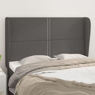 vidaXL Cabecero Con Orejas De Cuero Sint&eacute;tico Gris 147x23x118/128cm Vidaxl