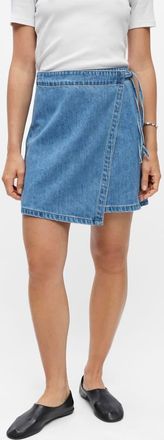 Object Gonna avvolgente in denim azzurro-Blu