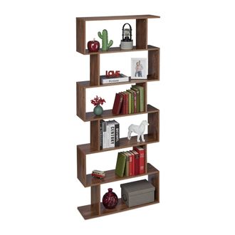 Relaxdays Relaxdays - Estanter&iacute;a Alta, 6 Baldas, Librer&iacute;a De Sal&oacute;n, 190,5 X 80 X 23 Cm, Dise&ntilde;o Moderno, Oficina O Despacho, Marr&oacute;n