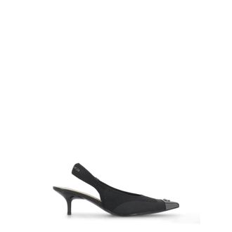 Pinko Pumps, female, Black, Size: 6 US Black Slingback with Metal Arrow Toe