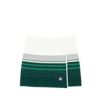 Casablanca Striped Wrap-front Mini Skirt