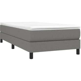 vidaXL Box Spring Bed Frame Dark Grey Single Fabric (UK/IE/FI/NO only) vidaXL