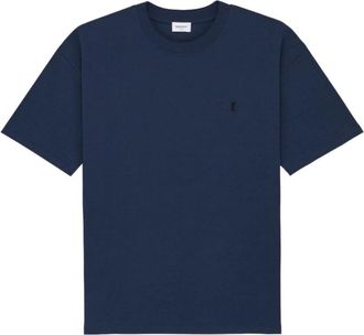 Saint Laurent T-Shirts, male, Blue, Size: XL Crewneck T-Shirt