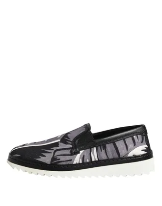 Dolce & Gabbana Tropical Print Slip-On Sneaker - Black
