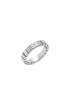 Diesel Stainless Steel Band Ring - Rings - Unisex - Silver