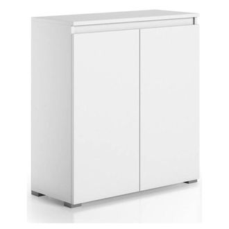 Dmora Zapatero Calla, Mueble Multiusos, Zapatero Con 2 Puertas Que Ahorra Espacio, Armario Con Estantes, 100% Made In Italy, 80x37h102 Cm, Blanco, Con Embal