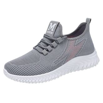 Generic Orthopedic Running Trainers for Women Ladies Wide Fit Slip on Sneakers Fashionable Women Sports Shoes Flat Soft Mesh Breathable Comfortable Solid Colo