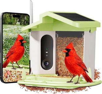 No Brand Repelente De Ardillas Controlado Por Ia (verde), Comedero Inteligente Para P&aacute;jaros Con Aviso De Nivel Bajo De Alimento, Mejora 4k, Visi&oacute;n Nocturna A T
