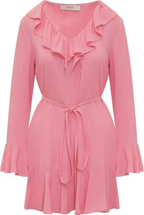 Jucca Korte Ruches Jurk - Dames - Korte kleedjes - Roze - S - Kleedjes