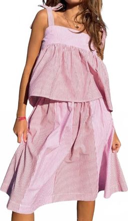 Rose Carmine Womens Rayures Skirt In Red Fushia