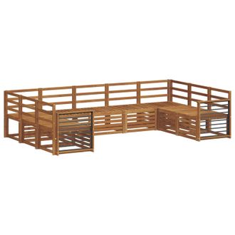 vidaXL Conjunto De Sof&aacute;s De Exterior 9 Uds. Natural Vidaxl
